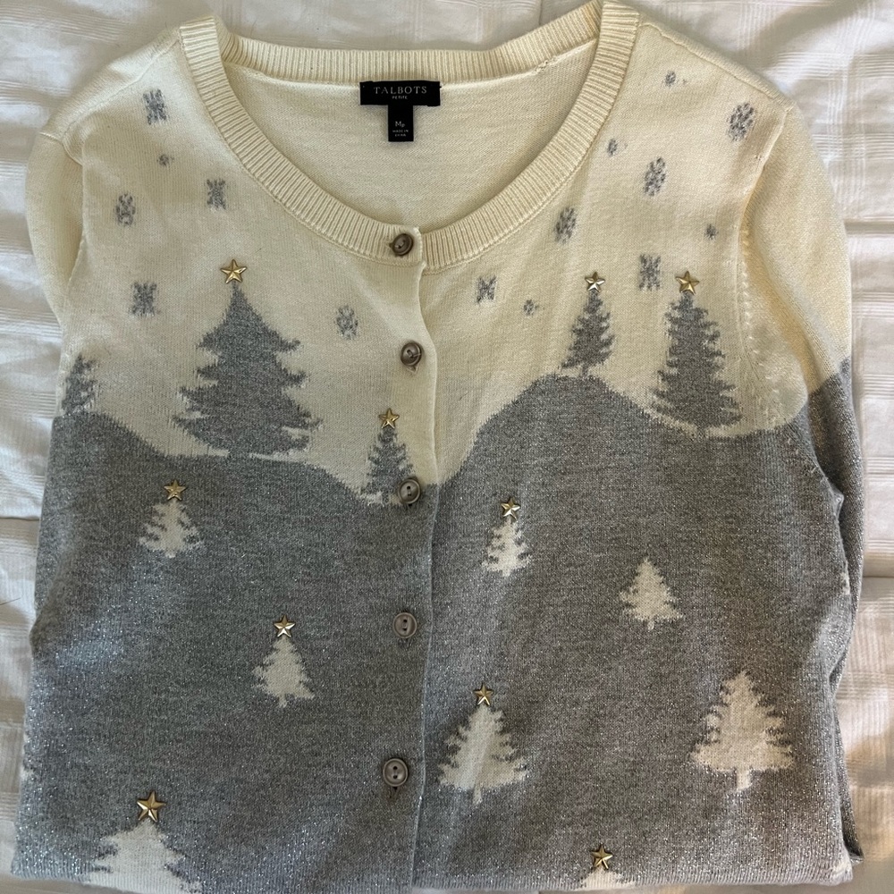 Festive Talbots Charming Cardigan